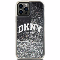 DKNY Liquid Glitter Big Logo viedtālruņa apvalks iPhone 12 Pro/12 - melns