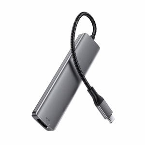 Acefast J16 USB sadalītājs USB-C 5-in-1 HDMI 4K 60Hz PD90W dokstacija - pelēks