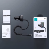 Automašīnas lādētājs Joyroom "JR-CL20" melns 57W (1xPD / 1xQC3,0 / ar LED apgaismojumu) + "Lightning" kabelis 160cm