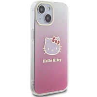 Hello Kitty IML Gradient Electrop Kitty Head viedtālruņa apvalks iPhone 15 - rozā