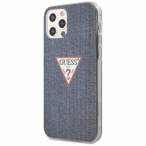 Viedtālruņa apvalks - iPhone 12 Pro Max 6.7" - zilains/zils ciets Džinsų kolekcija