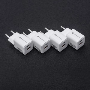 FORCELL F-ENERGY Mini GaN III VT-35C ceļojumu lādētājs ar 1 x Type C + 1x USB A ligzdām, PD QC4.0 35W balts