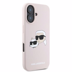 Karl Lagerfeld silikona viedtālruņa apvalks Nauble Heads Print Magnētiskais iPhone 16 Plus - rozā
