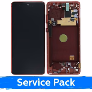 LCD Displejs Saderīgs ar Samsung N770 Note 10 Lite Ar Frame / Aura Sarkans / (Service Pack)