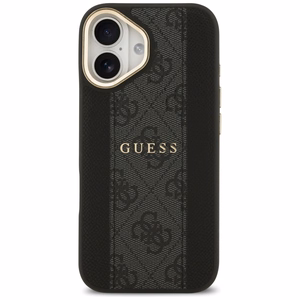 GUESS viedtālruņa apvalks IPHONE 17, saderīgs ar MagSafe GUHMP17SPG4SEMCK (PU W/ 4G Stripe) melns