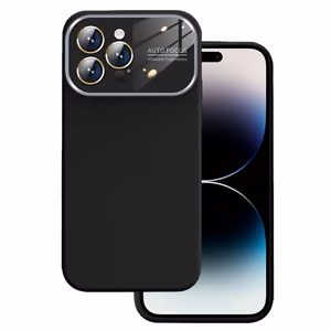 Soft Silicone Lens Case for iPhone 15 Plus Black