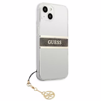 Guess GUHCP13SKB4GBR iPhone 13 mini 5.4" caurspīdīgs cietais apvalks 4G Brūna Siksniņas Šarms