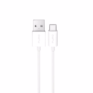 Puro 10W TPE USB-A - USB-C kabelis 2m - balts