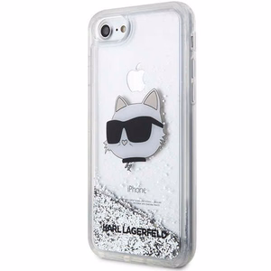 Karl Lagerfeld KLHCI8LNHCCS iPhone 7/8/SE 2020/2022 sudraba/sudraba cietais apvalks Mirdzošs Choupette Galva