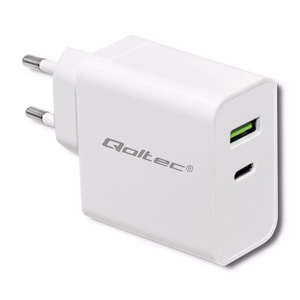 Qoltec 51718 lādētājs 45 W, USB-C PD, USB, balts
