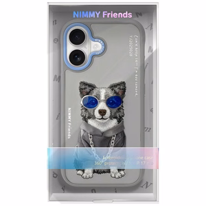 Nimmy Glasses Cool nag viedtālruņa apvalks iPhone 17 - pelēks