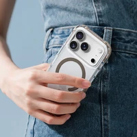 Rock Crystal Clear magnētiskā sērijas viedtālruņa apvalks Iphone 17 Pro caurspīdīgs-melns