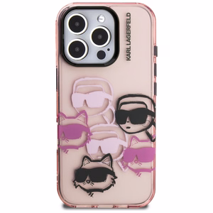 Karl Lagerfeld IML Multi K&C galvas raksts viedtālruņa apvalks iPhone 16 Pro Max - rozā