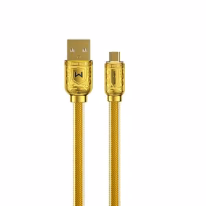 WEKOME WDC-161 Sakin Series USB-A–Micro-USB uzlādes un datu kabelis, 1 m, 6 A, zelta krāsā