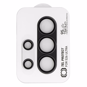 Rūdīts stikls Tel Protect 95% AR+AF Full Metal Camera Protector uz kameras priekš Samsung Galaxy S26 Ultra melns (kameras sala)