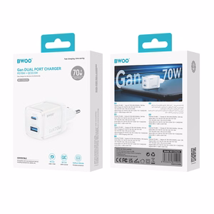 BWOO GaN wall charger CDA224 QC 70W 1 x USB 1 x USB-C, white