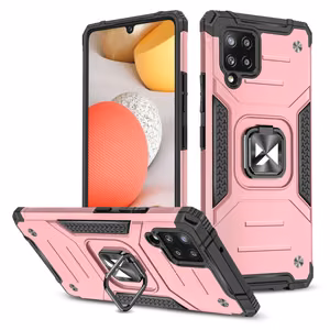Wozinsky Ring Armor viedtālruņa apvalks ar statīvu izturīgs aizsargpārsegs Samsung Galaxy A42 5G rozā