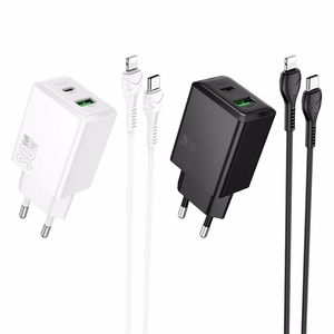 Зарядное устройство для телефона Hoco USB A + USB C QC3.0 PD AFC 3A 30W + кабель USB C к USB C N71 белый