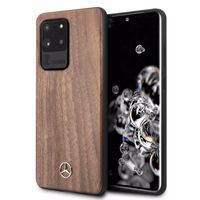 Mercedes Wood Line Walnut viedtālruņa apvalks Samsung Galaxy S20 Ultra – brūns