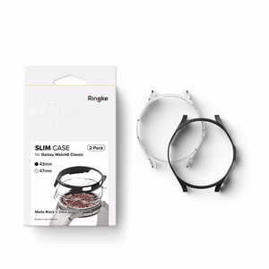 Ringke Slim 2 daļu viedtālruņa apvalks Samsung Galaxy Watch 6 Classic 43mm - melns un caurspīdīgs