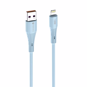 FORCELL F-ENERGY C343 kabelis USB A uz Lightning 2,4A 12W Silikona 1 m zils