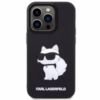 Karl Lagerfeld KLHCP14L3DRKHNK iPhone 14 Pro 6.1" Kietais apvalks (m) - melns (m) Rubber Choupette 3D