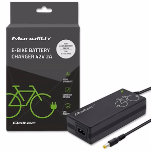 Qoltec 50761 – elektriskā velosipēda akumulatora lādētājs, 36 V / 42 V, 2 A, 5.5×2.5 mm savienotājs