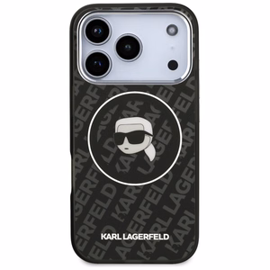 Karl Lagerfeld IML Karl Galvas Logotips Magnētiskais viedtālruņa apvalks iPhone 17 Pro Max - Melns