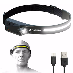 Wozinsky WLC-1200 350lm CREE LED Headlamp IPX4 with Motion Sensor - Black