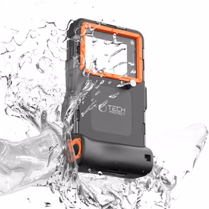 TECH-PROTECT IPX8 UNIVERSAL NIRŠANAS ŪDENSNECAURLAIDĪGS MACIŅŠ MELNS/ORANŽS