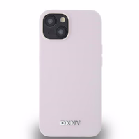 DKNY šķidrā silikona mazā metāla logotipa magnētiskais viedtālruņa apvalks iPhone 14 / 15 / 13 - rozā