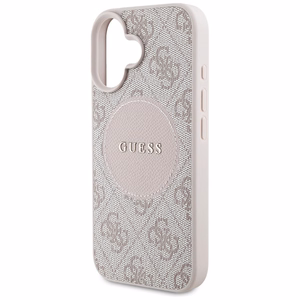 Guess 4G Circle Classic Logo MagSafe iPhone 16 apvalks - rozā