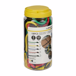 Dunlop elastīgās bagāžas stiprinājuma auklas ar āķiem, 18 gab.