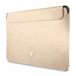 Guess Saffiano Triangle Logo apvalks 14" klēpjdatoram - bēšs