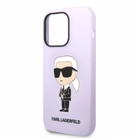 Karl Lagerfeld KLHCP14XSNIKBCU iPhone 14 Pro Max 6.7" kietais apvalks violetais Silikona Ikoniskais