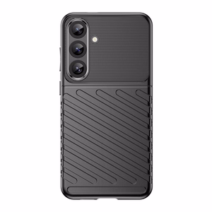 Pērkona apvalks Samsung Galaxy S25+ silikona bruņu vāks - melns
