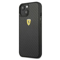 Ferrari FEHCP13SFCABK iPhone 13 mini 5.4" melns cietais apvalks On Track Real Carbon