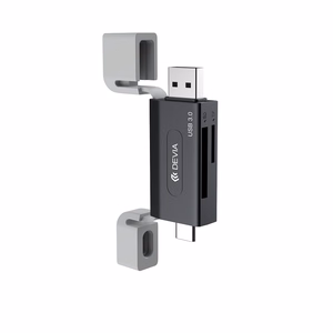 Devia картридер 2in1 EL240 USB/USB-C 3.0 черный