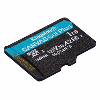 Kingston atmiņas karte 1TB microSDXC Canvas Go Plus Gen4 200MB/s A2 U3 V30 + adapteris