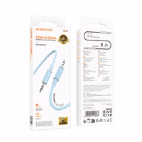 Borofone Kabelis AUX BL21 Lemon - 3,5 mm audio ligzda uz 3,5 mm audio ligzdu - 1 metra garš zilais kabelis