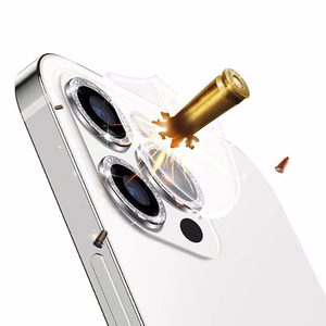 Закалённое стекло Hard Diamond для камеры (Lens) для iPhone 14 Pro/14 Pro Max серебряное (3 шт.)
