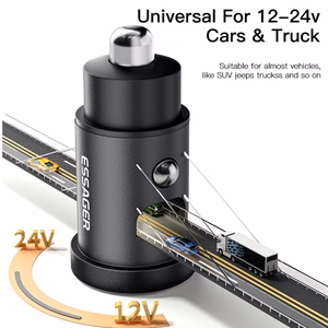 Car Charger Essager "Gyro Mini" Blue 30W (2xQC3.0)