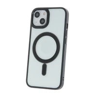 Satin Clear Mag viedtālruņa apvalks iPhone 15 Plus 6,7" melna