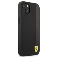 Ferrari FESAXHCP13SBK iPhone 13 mini 5.4" melns/melns cietais apvalks On Track Carbon Stripe