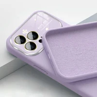Mīksts silikona objektīva apvalks Iphone 15 Plus gaiši violeta