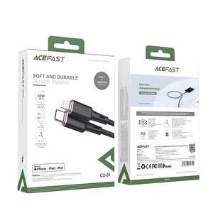 Acefast cable MFI USB Type C - Lightning 1.2m, 30W, 3A black (C2-01 black)