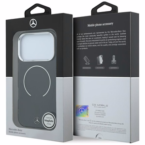 Mercedes Double Layer Iconic Logo vāciņš modelim iPhone 18 Pro Max / 17 Pro Max, saderīgs ar MagSafe – melns
