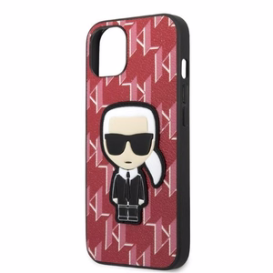 Karl Lagerfeld KLHCP13MPMNIKPI iPhone 13 6.1" cietais apvalks sarkans/sarkans Monogramma Ikonik Plāksteris