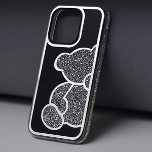 TEDDY BEAR viedtālruņa apvalks IPHONE 12 / 12 PRO sudrabains