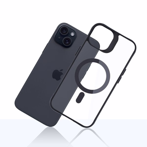 3mk Satin Armor MagCase ar MagSafe iPhone 15 Plus - Caurspīdīgs ar melnu rāmi